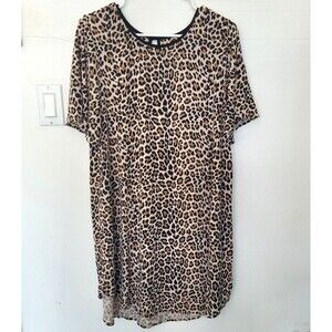 Kate Spade Animal Print Size S Modal Brown Animal Print Short Sleeve Sleep Shirt